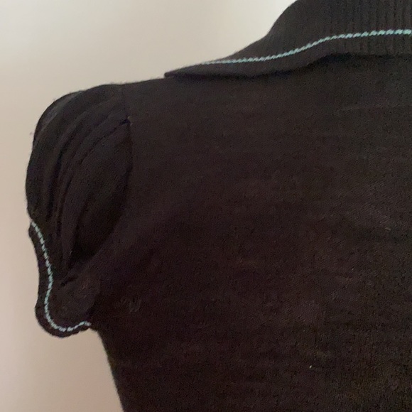 Free People Black Cap Sleeve Knit Sweater Sheath Dress - S - Picture 8 of 12